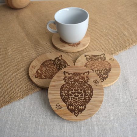 Dessous de Verre en Bambou Hibou