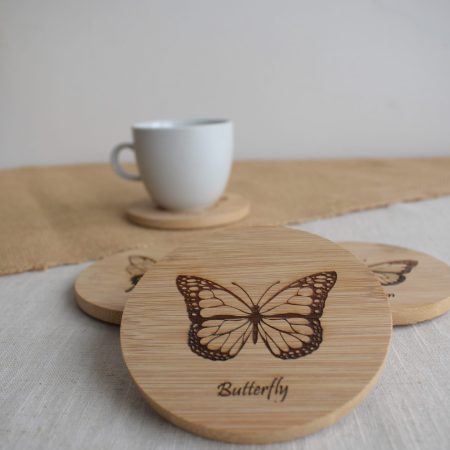 Dessous de Verre en Bambou Papillon