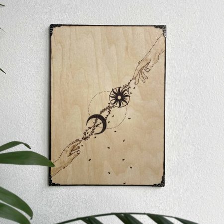 Pyrogravure symbolique et introspective - Faite main